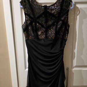 Elegant Black Lace Cocktail Dress – Size 10